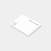 Franse stier hond zwart & wit franchise post-it® notes (Schuin)