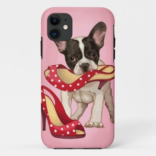 Franse stierenhond en polka-stift Case-Mate iPhone case (Achterkant)