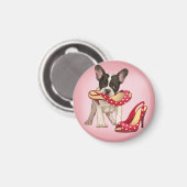 Franse stierenhond en polka-stift magneet (Voorkant / Achterkant)