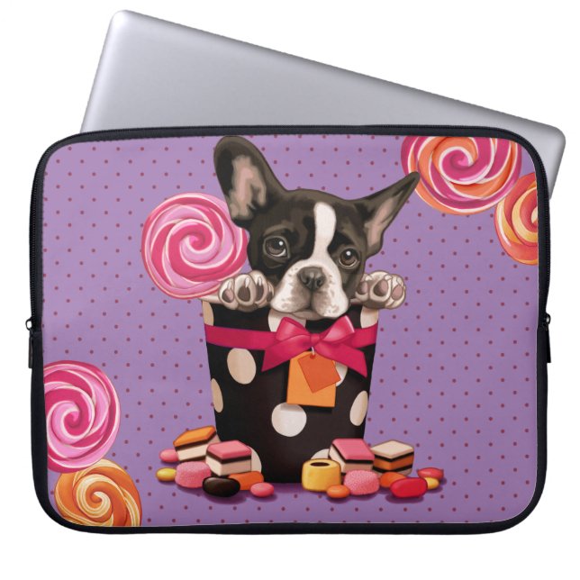 Franse stierenhond en Snoep Laptop Sleeve (Voorkant)