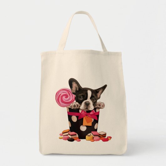 Franse stierenhond en Snoep Tote Bag (Voorkant)