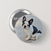 franse stierenhond ronde button 5,7 cm (Voorkant /achterkant)