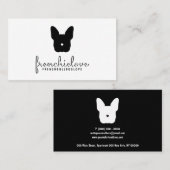 Franse stierenhond schattige logo simpele huisdier visitekaartje (Voorkant / Achterkant)