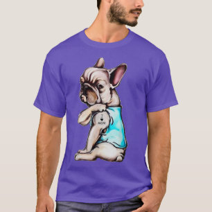 Franse stierenhond Tattoo Ik hou van mam Moederdag T-shirt