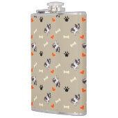 Franse stierenhonden-, honden- en poeppatronen heupfles (Links)