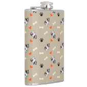 Franse stierenhonden-, honden- en poeppatronen heupfles (Rechts)