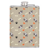 Franse stierenhonden-, honden- en poeppatronen heupfles (Achterkant)