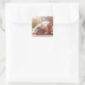 franse stierenlegger vierkante sticker (Tas)