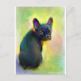 Franse stierenpuppy art briefkaart