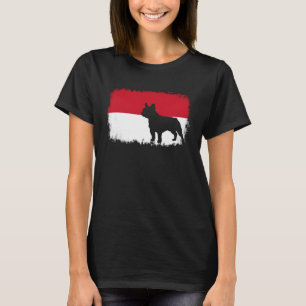 Franse stierhond Indonesische vlag franchise T-shirt