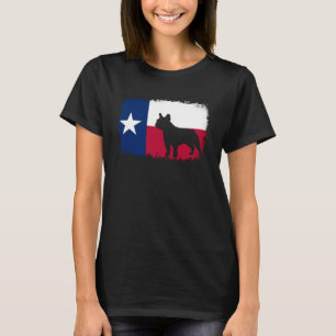 Franse stierhond Texas Texaanse vlag fransen bulld T-shirt