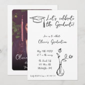 Franse stijl Afstuderen uitnodigingsaankondiging Kaart (Voorkant / Achterkant)