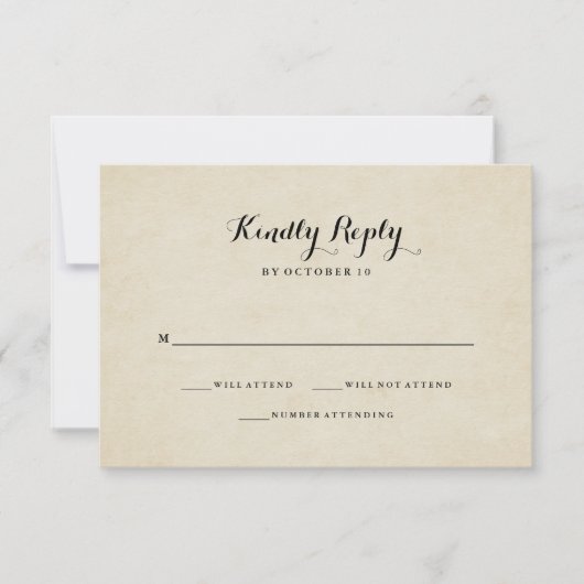 Franse stijl bruiloft RSVP (Voorkant)