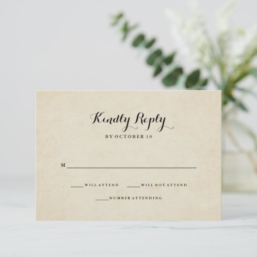 Franse stijl bruiloft RSVP (Staand voorkant)