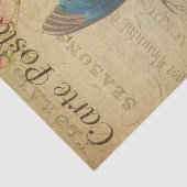 Franse stijl Carte Postale Blue Butterflies Tissuepapier (Detail)