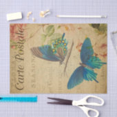 Franse stijl Carte Postale Blue Butterflies Tissuepapier (Craft)