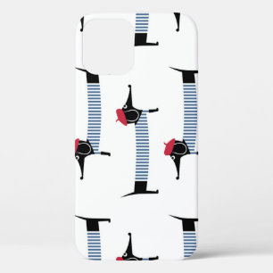 Franse stijl hond, cartoon. Case-Mate iPhone case