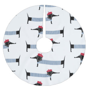 Franse stijl hond, cartoon. kerstboom rok