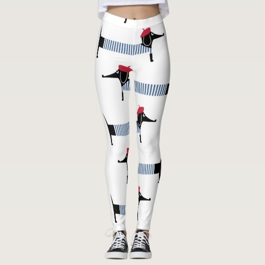 Franse stijl hond, cartoon. leggings (Voorkant)