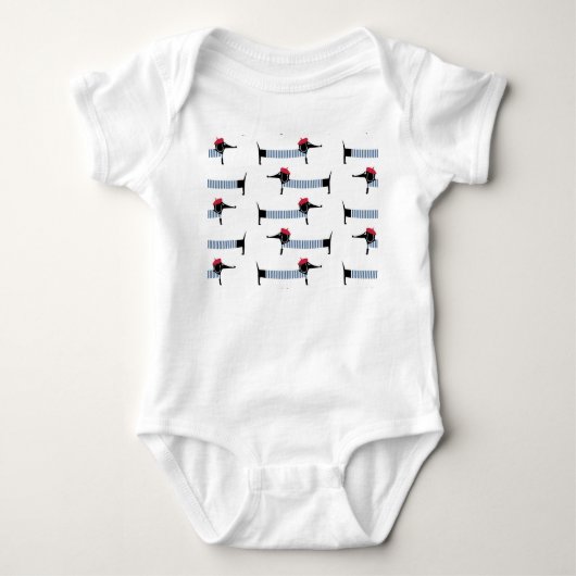 Franse stijl hond, cartoon patroon. romper (Voorkant)