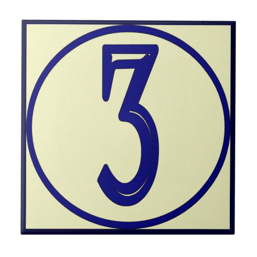 Franse stijl huisnummers 3 tegeltje (Voorkant)