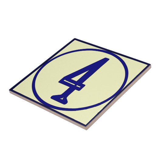 Franse stijl huisnummers 4 tegeltje (Zijkant)