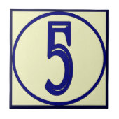 Franse stijl huisnummers 5 tegeltje (Voorkant)