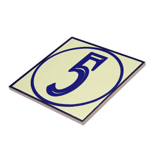 Franse stijl huisnummers 5 tegeltje (Zijkant)