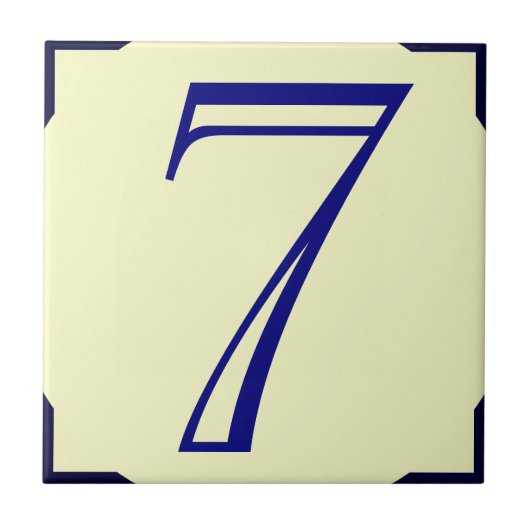 Franse stijl huisnummers 7, tekst bewerken tegeltje (Voorkant)