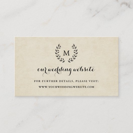  Franse stijl krans bruiloft website invoegen Informatiekaartje (Voorkant)