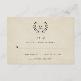  Franse Stijl Krans en Monogram RSVP