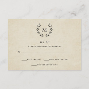 Franse Stijl Krans en Monogram RSVP