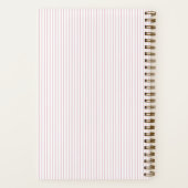 Franse stijl Roze en wit Gestreept Notitieboek (Achterkant)
