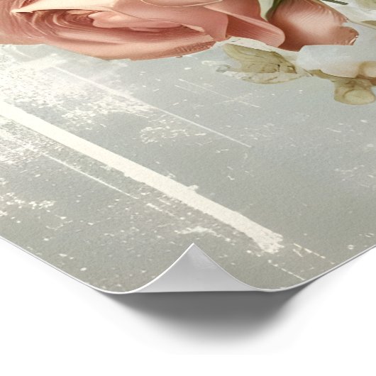  Franse stijl shabby chic Klok Rozen Bird Poster (Hoek)