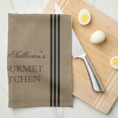 Franse stijl Stripe Burap gepersonaliseerde keuken Theedoek (Quarter Fold)