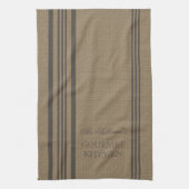 Franse stijl Stripe Burlap gepersonaliseerde keuke Theedoek (Verticaal)