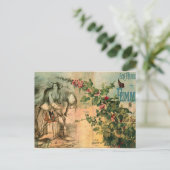 Franse -stijlpaarden, vrouwen, Floral Briefkaart (Staand voorkant)