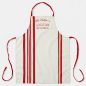 Franse stijlstreep - rood | Off White Name Schort (Voorkant)