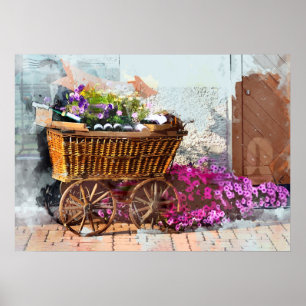 Franse Straat Cart in de Elzas Poster