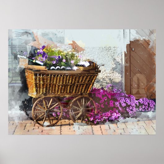 Franse Straat Cart in de Elzas Poster (Voorkant)