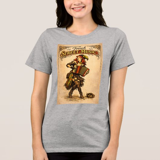 FRANSE STRAATMUZIEK Tri-Blend SHIRT (Voorkant)
