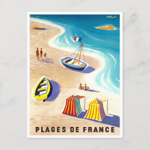 Franse stranden Briefkaart voor oldtimers
