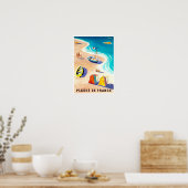 Franse stranden Poster voor oldtimers (Keuken)