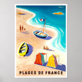 Franse stranden Poster voor oldtimers (Voorkant)