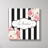 Franse strepen en Rozen Canvas Afdruk (Voorkant)