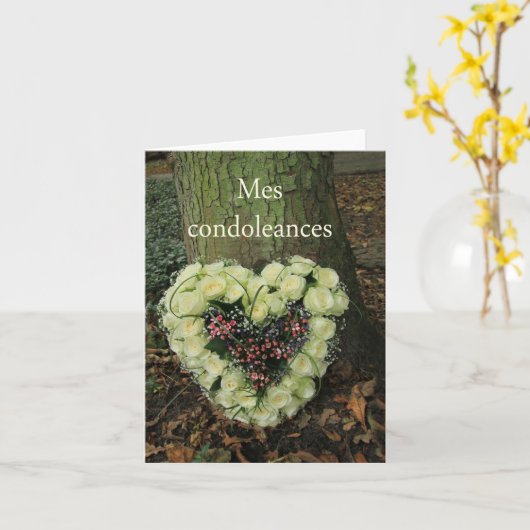 Franse sympathiekaart, Mes Condoleances Kaart (Gele Bloem)