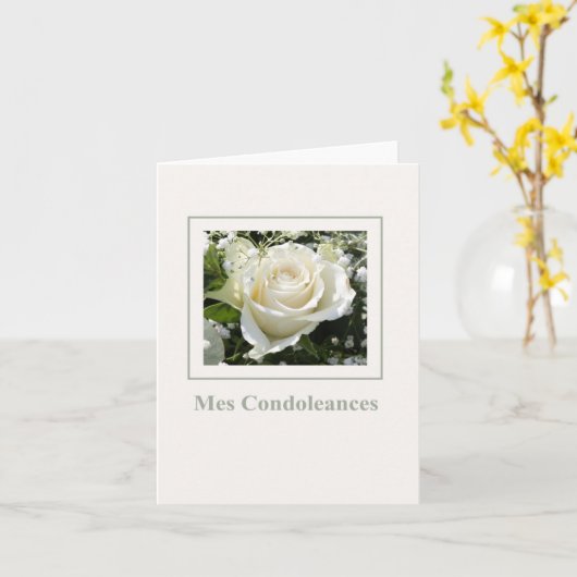 Franse sympathiekaart, Mes Condoleances Kaart (Gele Bloem)