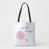 Franse taal La Vie en Roos Tote Bag (Voorkant)