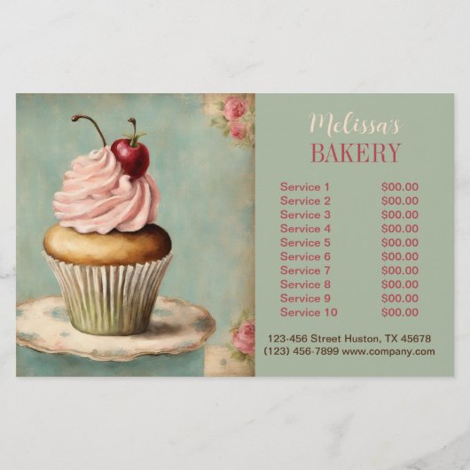  Franse taart catering bakkerij cupcake Flyer (Achterkant)