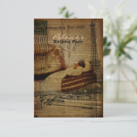 franse taart paris eiffel tower - verjaardag kaart (Staand voorkant)